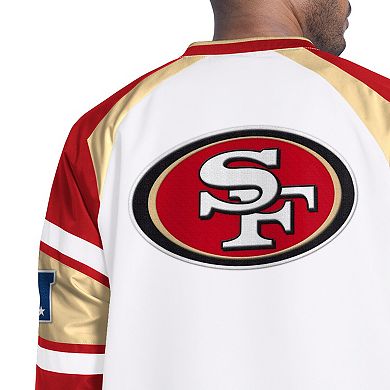 Men's Starter White San Francisco 49ers Infield Play Pullover Jacket