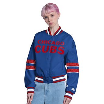 Women's Starter Royal Chicago Cubs Interception Full-Snap Varsity Jacket