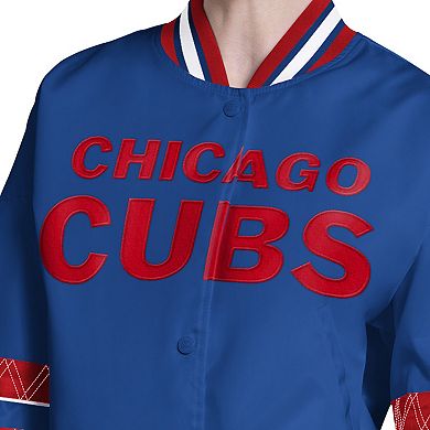 Women's Starter Royal Chicago Cubs Interception Full-Snap Varsity Jacket