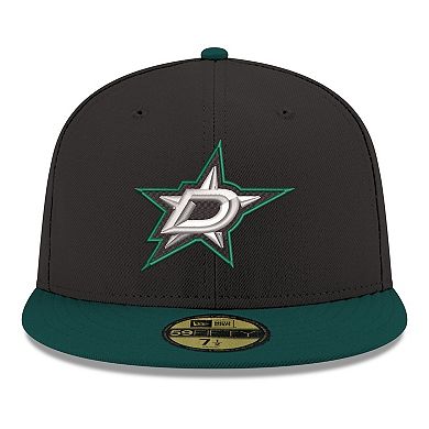 Men's New Era Black Dallas Stars Core Logo Two-Tone 59FIFTY Fitted Hat