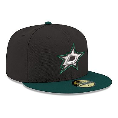 Men's New Era Black Dallas Stars Core Logo Two-Tone 59FIFTY Fitted Hat