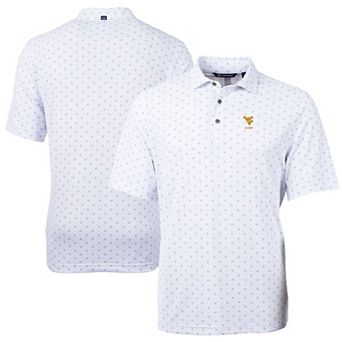 Men's Cutter & Buck White West Virginia Mountaineers Alumni Logo Virtue Eco Pique Tile Print Recycled Polo