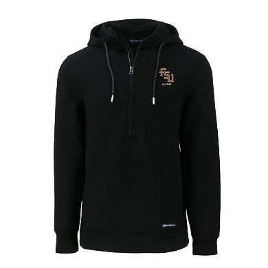 Men's Cutter & Buck Black Florida State Seminoles Alumni Logo Roam Eco Recycled Half-Zip Pullover Hoodie