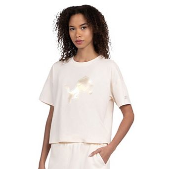 Women's Starter Cream Detroit Lions Pastel Travel Boxy T-Shirt