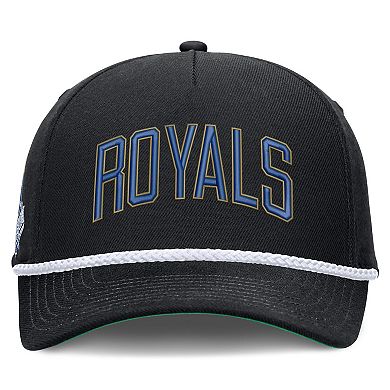Men's Nike Black Kansas City Royals Cooperstown Collection Rise Adjustable Hat
