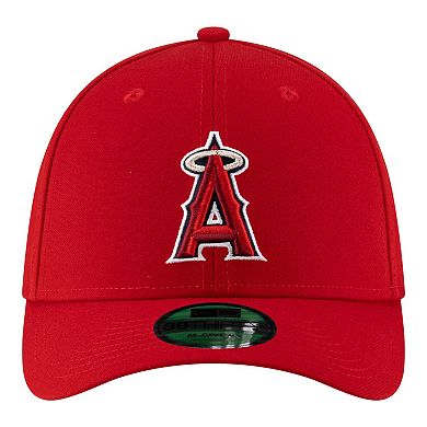 Men's New Era Red Los Angeles Angels Player Replica 39THIRTY M-Crown Flex Hat