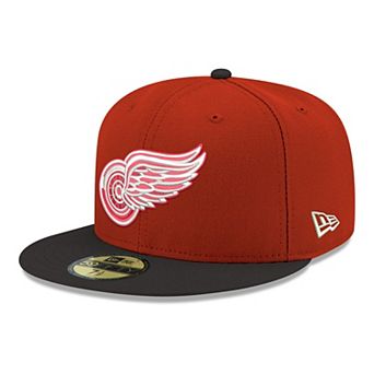 Men's New Era Red Detroit Red Wings Core Logo Two-Tone 59FIFTY Fitted Hat