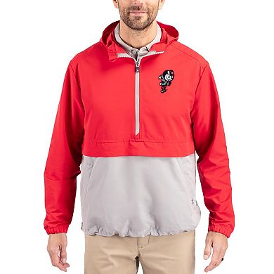 Men's Cutter & Buck Red Ohio State Buckeyes Charter Eco Recycled Half-Zip Anorak Jacket