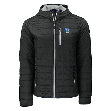 Men's Cutter & Buck Black Kentucky Wildcats Rainier Eco PrimaLoft Hooded Full-Zip Jacket