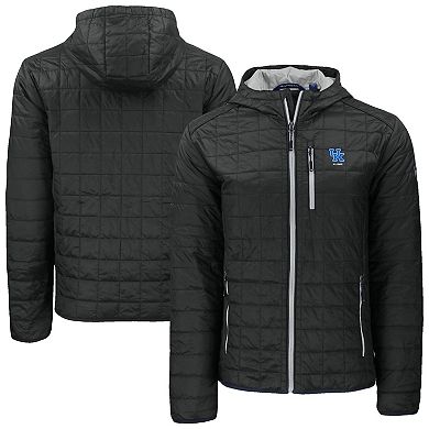 Men's Cutter & Buck Black Kentucky Wildcats Rainier Eco PrimaLoft Hooded Full-Zip Jacket