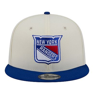 Men's New Era White/Blue New York Rangers Injection Localized Two-Tone 9FIFTY Snapback Hat
