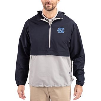 Men's Cutter & Buck Navy North Carolina Tar Heels Charter Eco Recycled Half-Zip Anorak Jacket