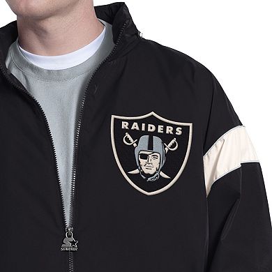 Men's Starter Black Las Vegas Raiders The Gust Full-Zip Hoodie