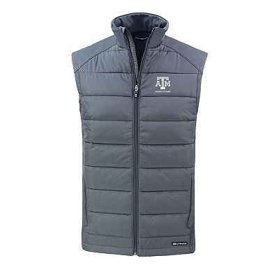 Men's Cutter & Buck Gray Texas A&M Aggies Evoke Hybrid Eco Softshell Recycled Full-Zip Vest