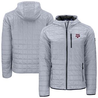 Men's Cutter & Buck Gray Texas A&M Aggies Rainier Eco PrimaLoft Hooded Full-Zip Jacket