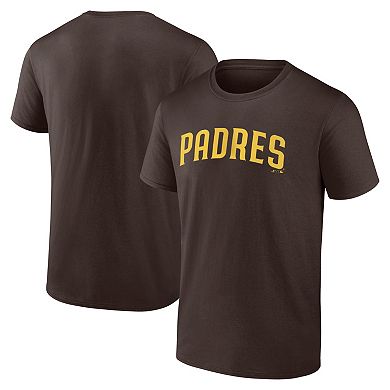 Men's Logo Athletic Brown San Diego Padres Wordmark T-Shirt