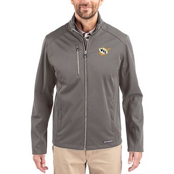 Men's Cutter & Buck Gray West Virginia Mountaineers Evoke Eco Softshell Recycled Full-Zip Jacket