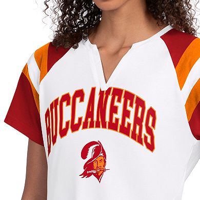 Women's Starter White Tampa Bay Buccaneers Game On Notch Neck T-Shirt