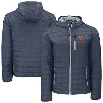 Men's Cutter & Buck Anthracite Virginia Cavaliers Rainier Eco PrimaLoft Hooded Full-Zip Jacket