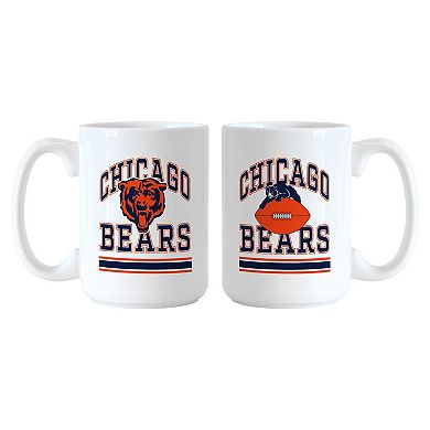 Logo Brands Chicago Bears 15oz. Current & Throwback Mug Set