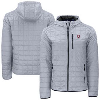 Men's Cutter & Buck Gray Ohio State Buckeyes Rainier Eco PrimaLoft Hooded Full-Zip Jacket