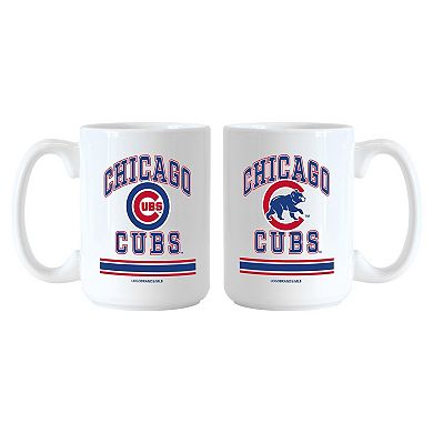 Logo Brands Chicago Cubs 15oz. Current & Throwback Mug Set