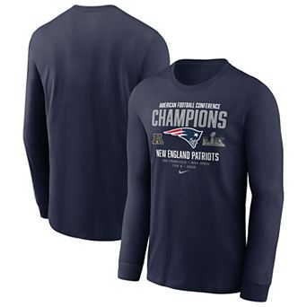 Men's Nike Navy New England Patriots 2025 AFC Champions Team Nation Long Sleeve T-Shirt