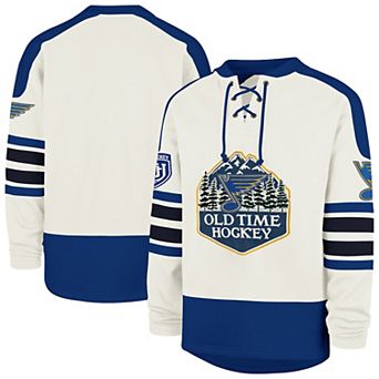 Men's '47 Cream St. Louis Blues Pond Hockey Trio Eternal Lacer Sweatshirt