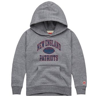 Youth Homage Gray New England Patriots Gridiron Tri-Blend Hoodie