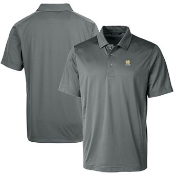 Men's Cutter & Buck Gray Notre Dame Fighting Irish Alumni Logo Prospect Textured Stretch Polo