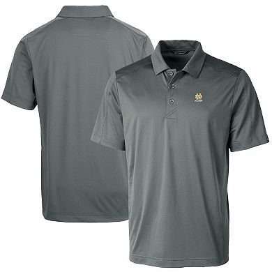 Men's Cutter & Buck Gray Notre Dame Fighting Irish Alumni Logo Prospect Textured Stretch Polo
