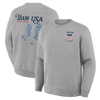 Men's Fanatics Heather Gray Team USA 2026 Winter Olympics Curling Sweatshirt
