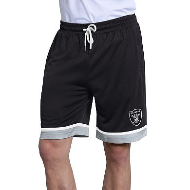 Men's Starter Black Las Vegas Raiders Power Play Mesh Shorts