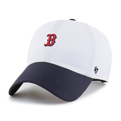 Men's '47 White/Navy Boston Red Sox Vista Mini Clean Up brrr Adjustable Hat