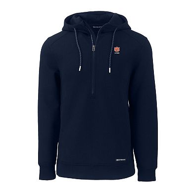 Men's Cutter & Buck Navy Auburn Tigers Roam Eco Recycled Half-Zip Pullover Hoodie
