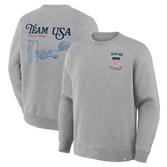 Men's Fanatics Heather Gray Team USA Milano Cortina 2026 Winter Olympics Hockey Legacy Fleece Sweatshirt