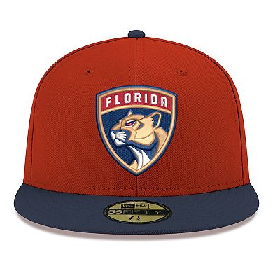 Men's New Era Red Florida Panthers Core Logo Two-Tone 59FIFTY Fitted Hat