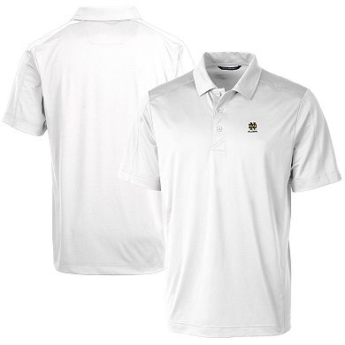 Men's Cutter & Buck White Notre Dame Fighting Irish Alumni Logo Prospect Textured Stretch Polo