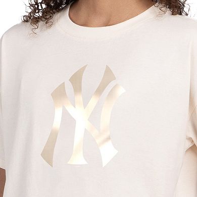 Women's Starter Cream New York Yankees Pastels Boxy Cropped T-Shirt