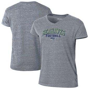 Women's Champion Heather Gray Seattle Seahawks Triumph Tri-Blend V-Neck T-Shirt