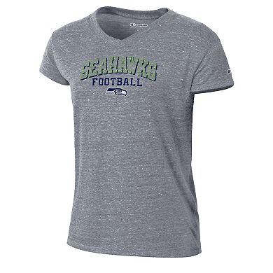Women's Champion Heather Gray Seattle Seahawks Triumph Tri-Blend V-Neck T-Shirt