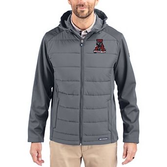 Men's Cutter & Buck Gray Alabama Crimson Tide Evoke Hybrid Eco Softshell Recycled Full Zip Hooded Jacket