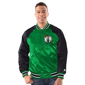 Men's Starter Kelly Green/Black Boston Celtics Inductee Full-Snap Varsity Jacket