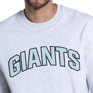 Men's Starter Ash New York Giants Faceoff Fleece Sweatshirt