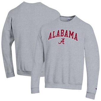 Men's��Champion Heather Gray Alabama Crimson Tide Arch Over Logo Pullover Sweatshirt