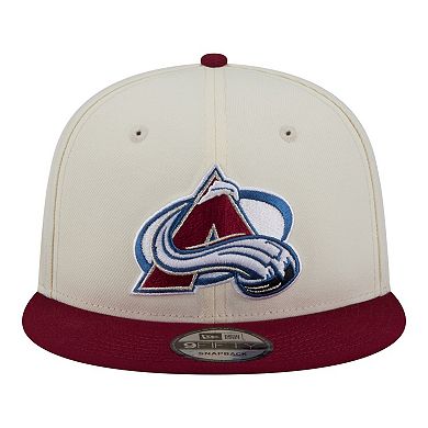Men's New Era White/Burgundy Colorado Avalanche Injection Localized Two-Tone 9FIFTY Snapback Hat