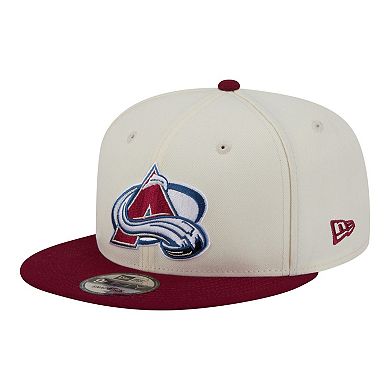 Men's New Era White/Burgundy Colorado Avalanche Injection Localized Two-Tone 9FIFTY Snapback Hat