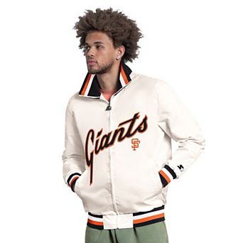 Men's Starter White San Francisco Giants The Captain Cooperstown Logo Full-Zip Varsity Jacket