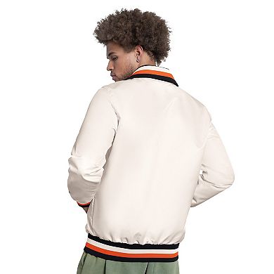 Men's Starter White San Francisco Giants The Captain Cooperstown Logo Full-Zip Varsity Jacket
