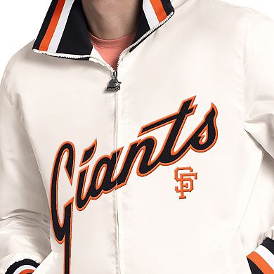 Men's Starter White San Francisco Giants The Captain Cooperstown Logo Full-Zip Varsity Jacket